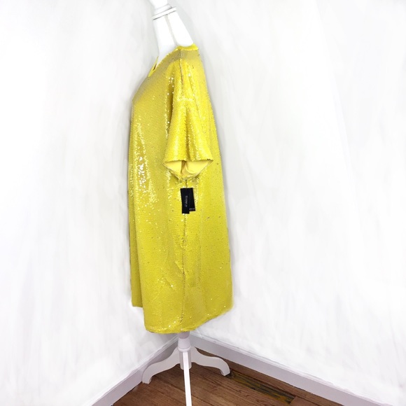 ELOQUII | Sequin Super Lemon Shift Dress - Picture 5 of 15